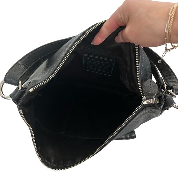 Coach Penelope Black Pebbled Leather Shoulder Bag - Picture 3 of 6